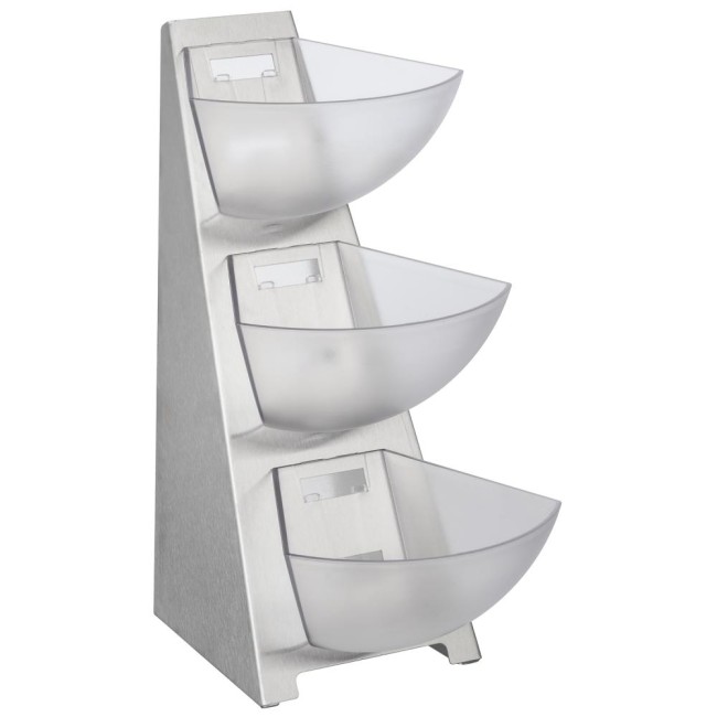 Диспенсър на 3 нива, инокс/SAN, 19,5x28xh41см, 3х1л, MULTI RACK - APS