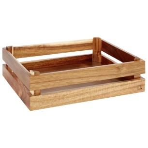 Дървена касетка, правоъгълна, GN 1/2, 35x29xh10,5см, натурал, стакабъл, SUPERBOX – APS
