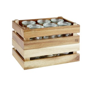 Дървена касетка, правоъгълна, GN 1/4, 29x18,5xh10,5см, натурал, стакабъл, SUPERBOX – APS