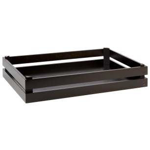 Дървена касетка, правоъгълна, GN 1/1, 55,5x35xh10,5см, черна, стакабъл, SUPERBOX – APS