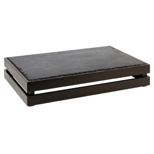 Дървена касетка, правоъгълна, GN 1/1, 55,5x35xh10,5см, черна, стакабъл, SUPERBOX – APS