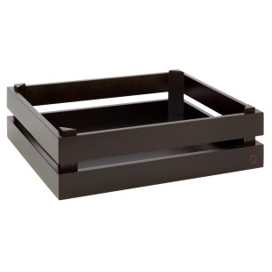 Дървена касетка, правоъгълна, GN 1/2, 35x29xh10,5см, черна, стакабъл, SUPERBOX – APS