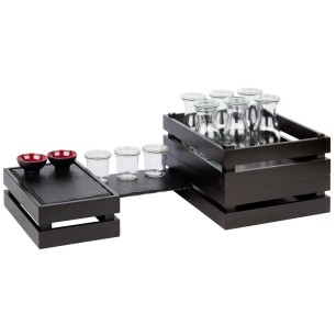 Дървена касетка, правоъгълна, GN 1/2, 35x29xh10,5см, черна, стакабъл, SUPERBOX – APS