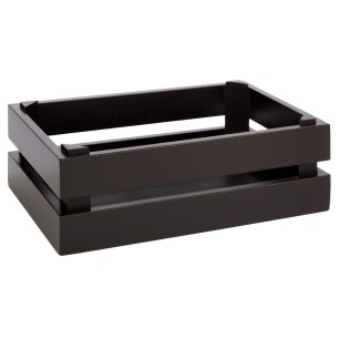 Дървена касетка, правоъгълна, GN 1/4, 29x18,5xh10,5см, черна, стакабъл, SUPERBOX – APS