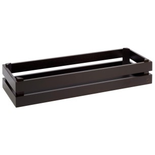 Дървена касетка, правоъгълна, GN 2/4, 55,5x18,5xh10,5см, черна, стакабъл, SUPERBOX – APS