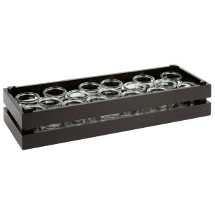 Дървена касетка, правоъгълна, GN 2/4, 55,5x18,5xh10,5см, черна, стакабъл, SUPERBOX – APS