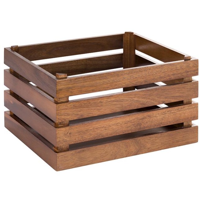 Дървена касетка, правоъгълна, GN 1/2, 35x29xh20см, кафява, стакабъл, SUPERBOX – APS