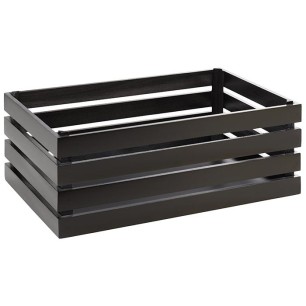 Дървена касетка, правоъгълна, GN 1/1, 55,5x35xh20см, черна, стакабъл, SUPERBOX – APS