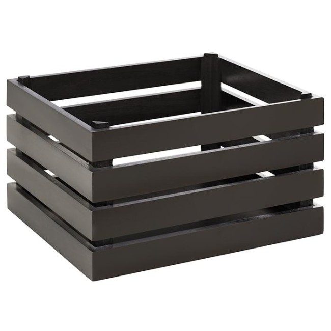 Дървена касетка, правоъгълна, GN 1/2, 35x29xh20см, черна, стакабъл, SUPERBOX – APS