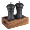 Дървена кутия / поставка за солници / мелнички за маса, 15x9,5xh5см, стакабъл, TABLE – APS