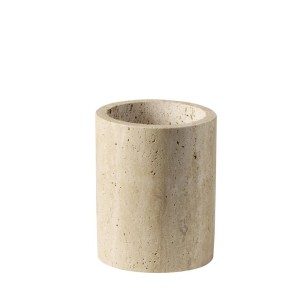 Поставка за прибори, травертин (варовик), кръгла, ф11см, h13,5см, TRAVERTINE – APS