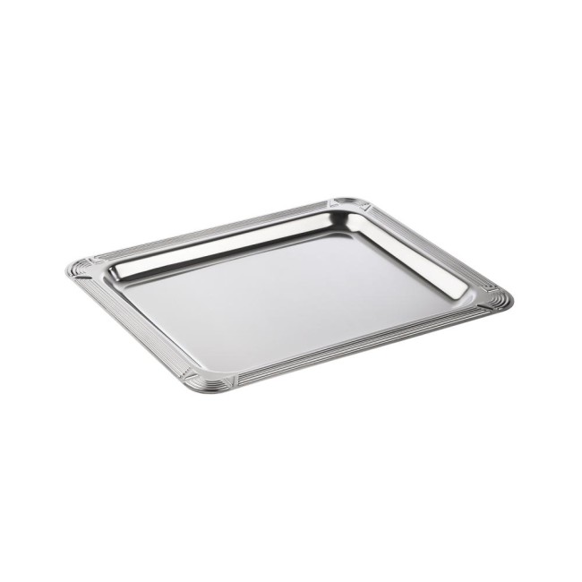 Иноксово плато, GN 1/2, 32,5х26,5xh1,5см, с декорация, стакабъл, PROFI LINE - APS