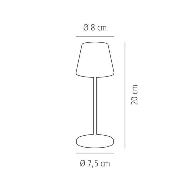 Лампа за маса, настолна, метал, IPS4, кръгла, ф8см, h20см, бяла, MERLE MICRO – APS