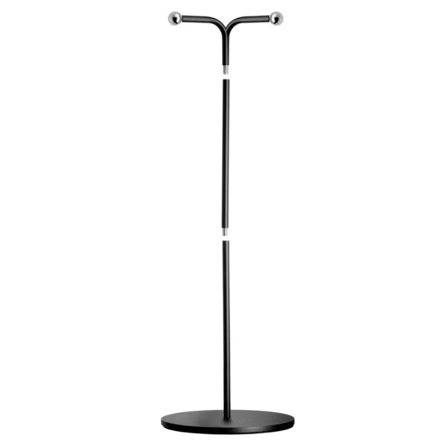 Метална стойка за 2 LED осветителни глави за бюфет, 3 елемента, ф17см, h31/51см, черна, VALUMO – APS