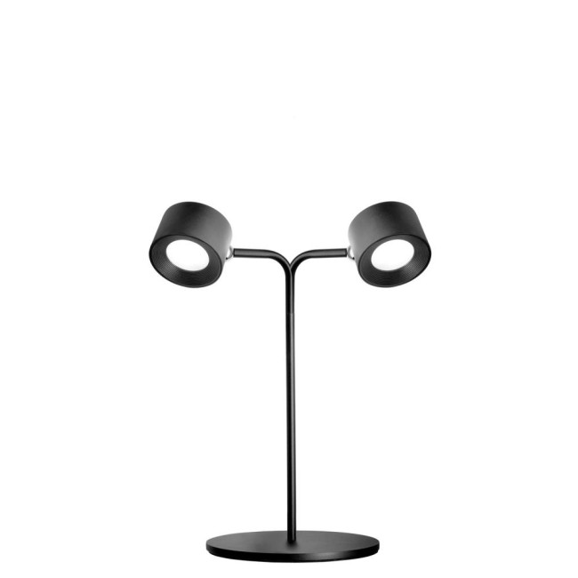Метална стойка за 2 LED осветителни глави за бюфет, 3 елемента, ф17см, h31/51см, черна, VALUMO – APS
