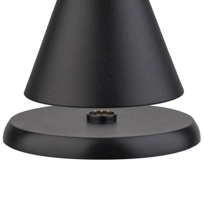 Лампа за маса, настолна, метална, IPS4, кръгла, ф13см, h11,5см, черна, CONE MINI – APS