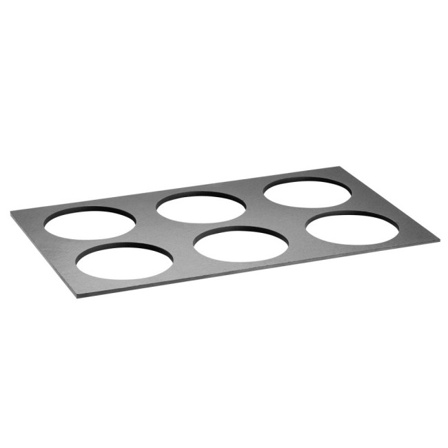 Каменно плато с 6 гнезда (ф14см), GN 1/1, 53x32,5см, THE GRID, VALO – APS