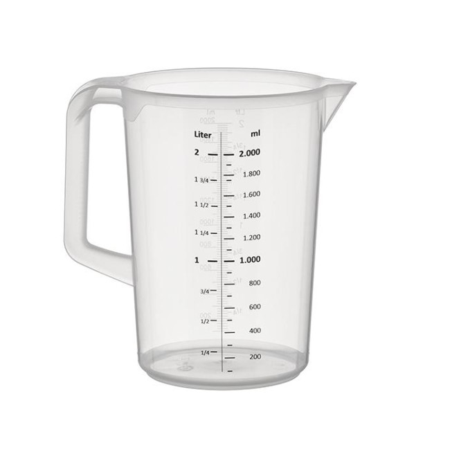 Полипропиленова мерителна кана, ф15см, h20,5см, 2л, стакабъл, PRO - APS