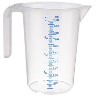 Полипропиленова мерителна кана, ф12см, h16,5см, 1л, прозрачна, стакабъл, STACKABLE – APS