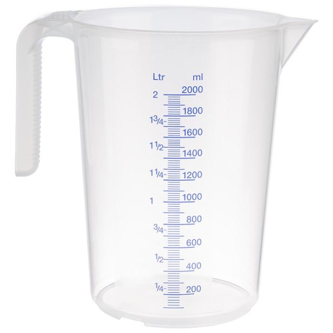 Полипропиленова мерителна кана, ф15см, h20,5см, 2л, прозрачна, стакабъл, STACKABLE – APS