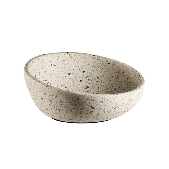 Купа скосена, бетон, ф22см, h6/10,5см, 1,1л, стакабъл, TERRAZZO – APS