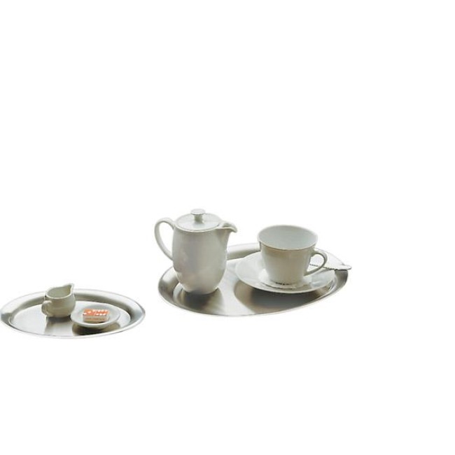 Иноксов поднос, овал, 20х14,5хh0,5см, мат, стакабъл, KAFFEEHAUS – APS