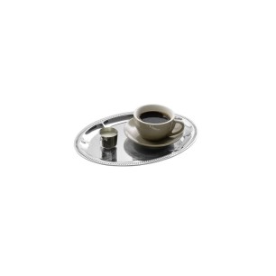 Поднос, метал/хром, 30х22хh1см, с декорация, овал, стакабъл, KAFFEEHAUS – APS