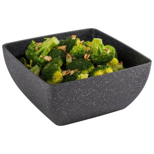 Алуминиева купа с незалепващо покритие, квадратна, 25x25см, h12см, 3,8л, черно/сребристо, стакабъл, "FROSTFIRE" – APS