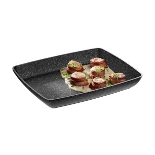 Алуминиева купа / тава с незалепващо покритие, GN 1/2, 32,5x26,5xh4,5см, 2,5л, черно/сребристо, стакабъл, FROSTFIRE – APS