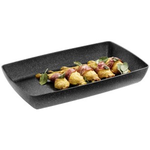 Алуминиева купа с незалепващо покритие, GN 1/1, 53x32,5xh7,5см, 9л, черно/сребристо, стакабъл, FROSTFIRE – APS