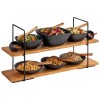 Стойка за бюфет на 2 нива от 4 елемента, дърво/метал, 80x23xh40,5см, "PERFECTO LARGE" – APS