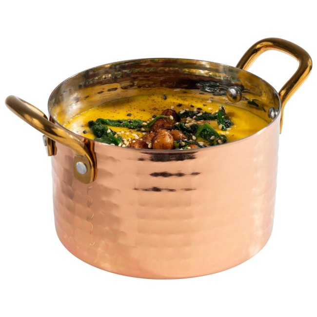 Иноксова релефна мини тенджера, кръгла, ф11,5см, h7см, 600мл, copper, „MUMBAI“ – APS