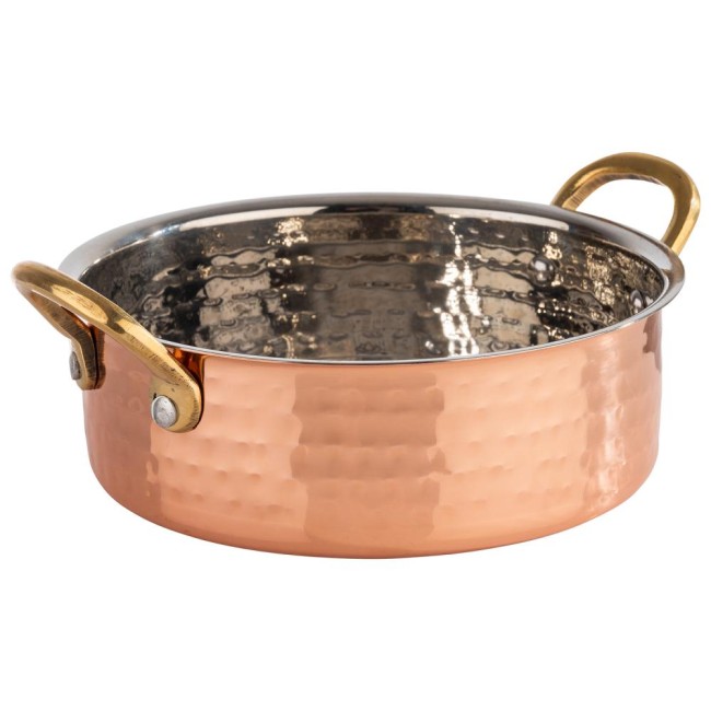 Иноксова релефна мини тенджера, кръгла, ф16см, h5см, 700мл, copper, „MUMBAI“ – APS