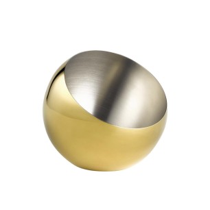 Иноксова купа, 18/8, кръгла, скосена, ф16см, h15см, 800мл, златиста, „SPHERE“ – APS