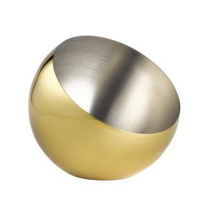 Иноксова купа, 18/8, кръгла, скосена, ф24см, h21см, 2л, златиста, „SPHERE“ – APS