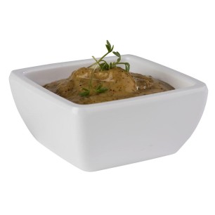 Купа, PET, квадратна, 6,5x6,5см, h3см, 50мл, бяла, стакабъл, FRIENDLY – APS