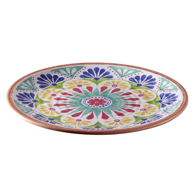 Меламинова чиния, кръгла, ф33см, h2см, бежаво/синьо, стакабъл, ARABESQUE – APS