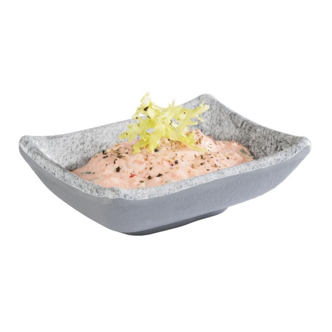 Меламинова купичка, 9x7см, h3см, 40мл, сива, стакабъл, CONCRA – APS