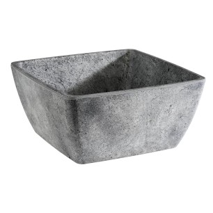 Меламинова купа, квадратна, 19x19см, h8см, 1,5л, сива, стакабъл, CONCRA – APS