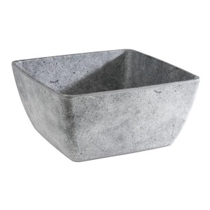 Меламинова купа, квадратна, 25x25см, h12см, 3,8л, сива, стакабъл, CONCRA – APS