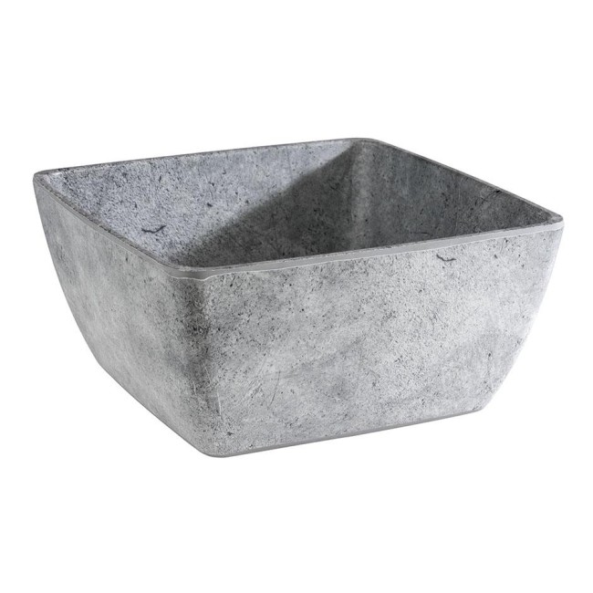 Меламинова купа, квадратна, 25x25см, h12см, 3,8л, сива, стакабъл, CONCRA – APS