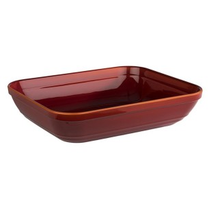 Меламинова купа, правоъгълна, GN 1/2, 32,5x26,5xh7,5см, 3,5л, стакабъл, червена, "EMMA" - APS