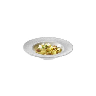 Меламинова чиния за паста, кръгла, ф26,5см, h5,5см, 500мл, бяло/сиво, стакабъл, FOOTMARK – APS