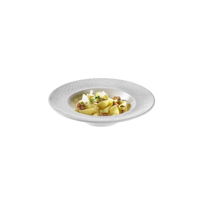 Меламинова чиния за паста, кръгла, ф26,5см, h5,5см, 500мл, бяло/сиво, стакабъл, FOOTMARK – APS
