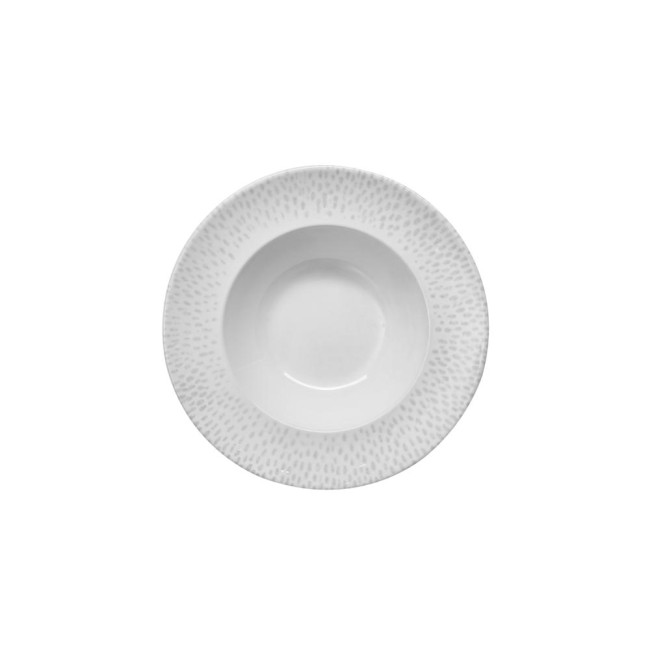 Меламинова чиния за паста, кръгла, ф26,5см, h5,5см, 500мл, бяло/сиво, стакабъл, FOOTMARK – APS