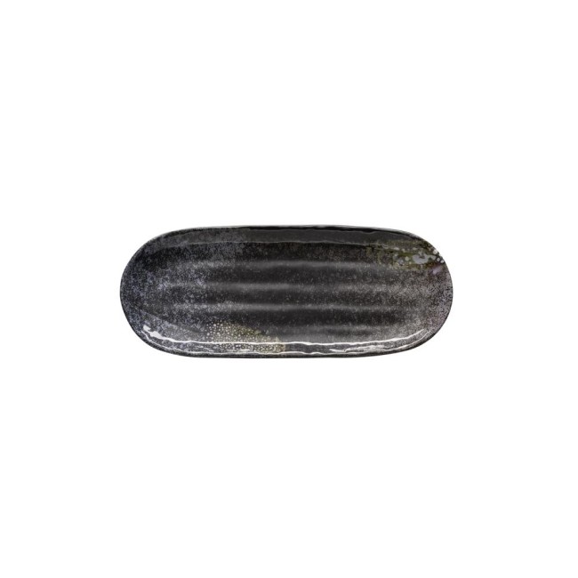 Меламиново плато за суши, овално, 28,5x11,5xh2см, черно, стакабъл, UMI - APS