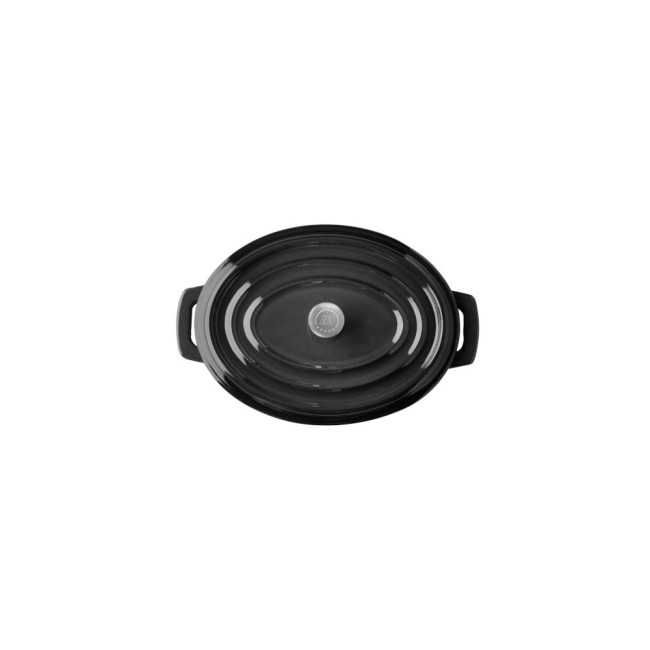 Чугунена мини тенджера с капак и емайлирано покритие, овална, 14,5x11,5см, h6,5/9см, 450мл, черна, 5 STARS – APS