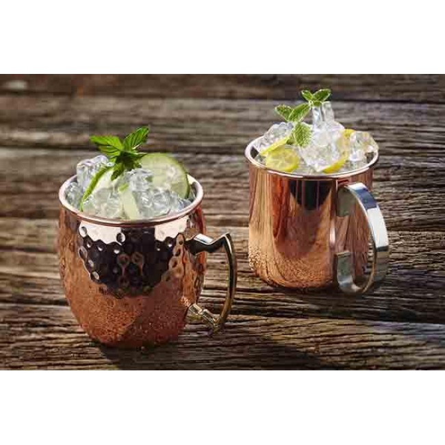 Иноксова чаша за коктейли с дръжка, ф9см, h9см, 450мл, copper, „MOSCOW MULE“ – APS