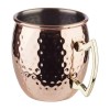Иноксова релефна чаша за коктейли с дръжка, ф9см, h10см, 500мл, copper, „MOSCOW MULE“ – APS