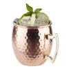 Иноксова релефна чаша за коктейли с дръжка, ф9см, h10см, 500мл, copper, „MOSCOW MULE“ – APS